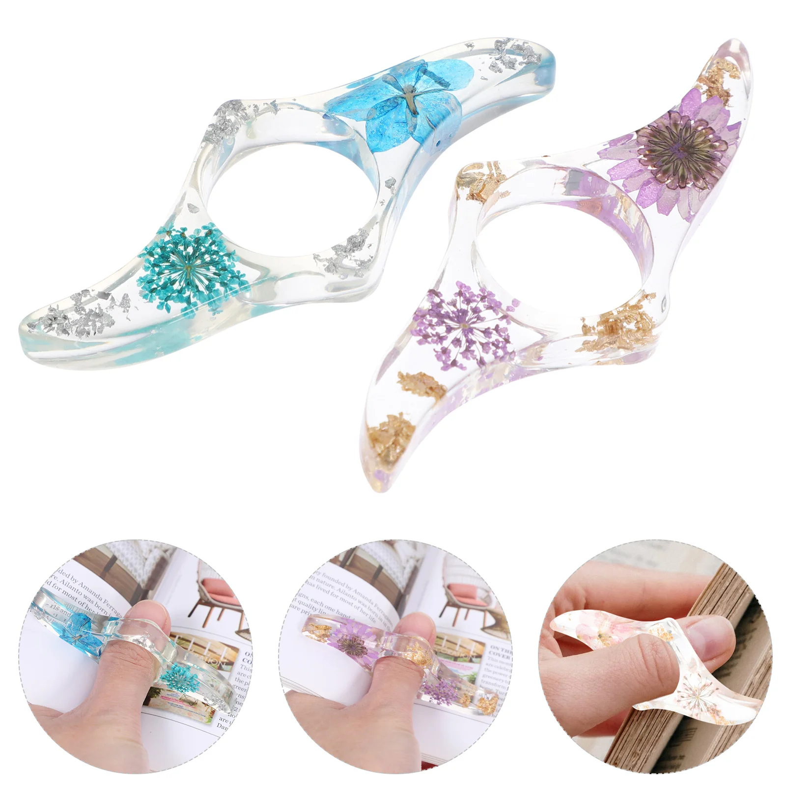 

2Pcs Book Lover Page Holder Page Spreading Support Reading Accessories (Random Color)