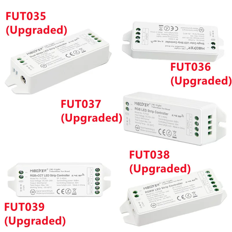 Miboxer DC12-24V 2.4GHz FUT035 Color Temperature FUT036 Single Color FUT037 RGB FUT038 RGBW FUT039 RGBCCT LED Strip Controller