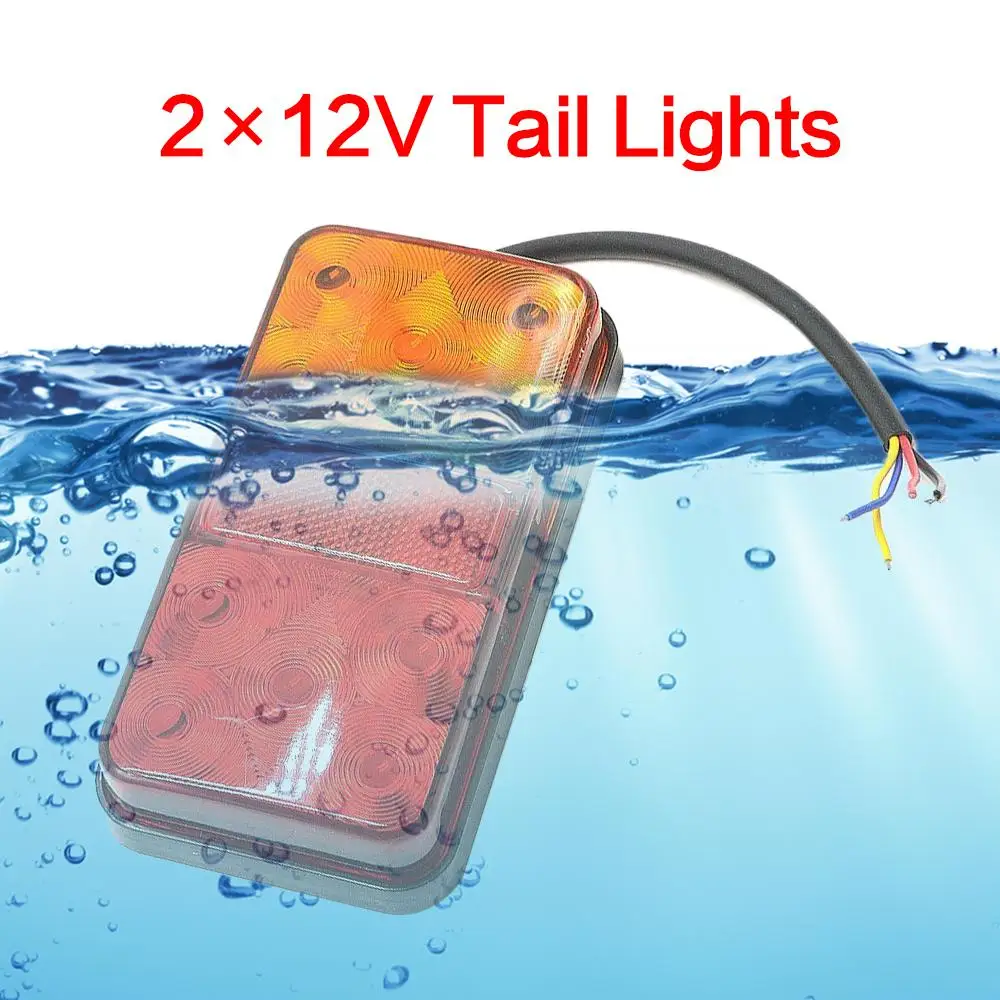 

Waterproof Rear Stop Led Lights Multifunctional Damp Proof Indicator Truck Van Lamp 1 Pair Trailer Light 12v