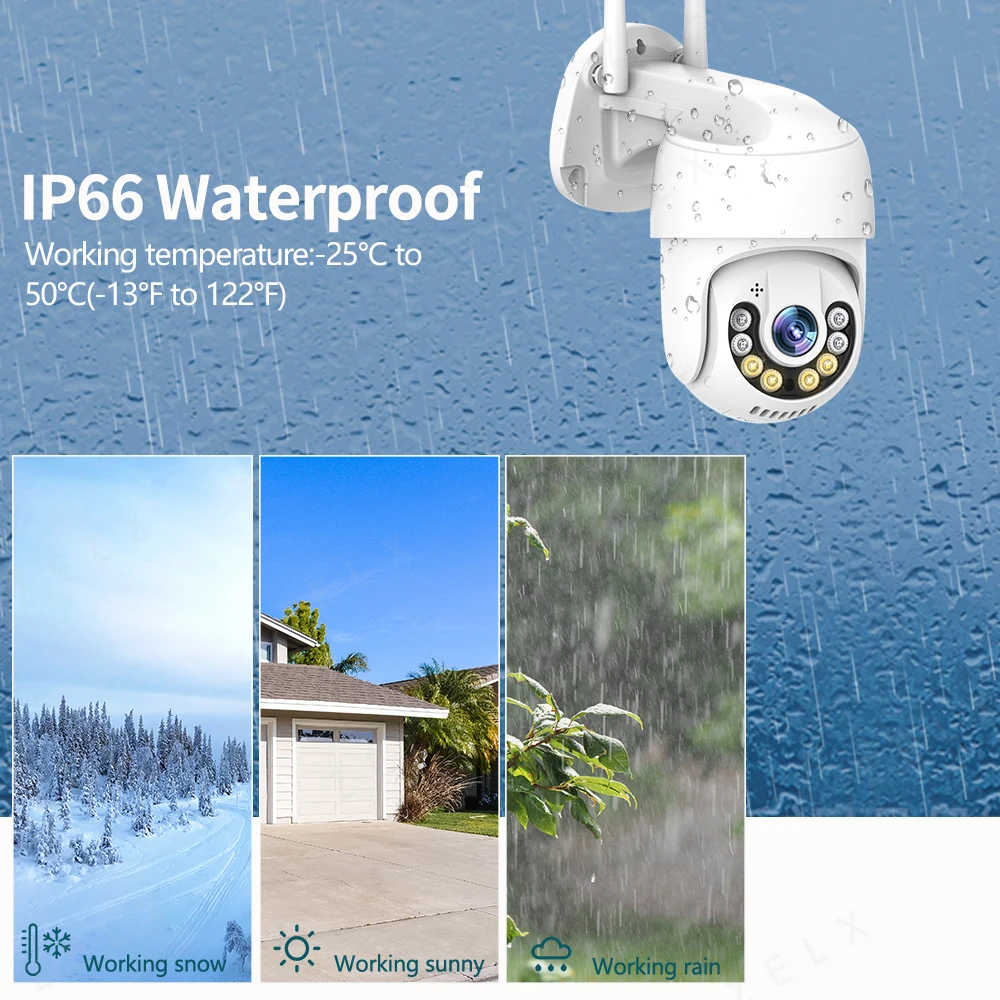 4K 8MP Wi-Fi IP-камера HD 5MP H.265 Наружная беспроводная камера наблюдения PTZ