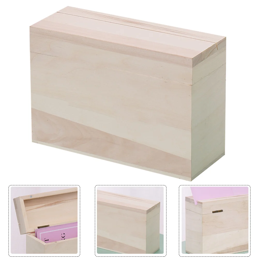 

Recipe Holder Box Wooden Storage Box Versatile Recipe Holder Storage Container