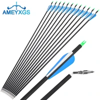 1224pcs 30 inch archery mixed carbon arrow spine 500 id 6 2mm for recurvecompound bow hunting shooting training accessories