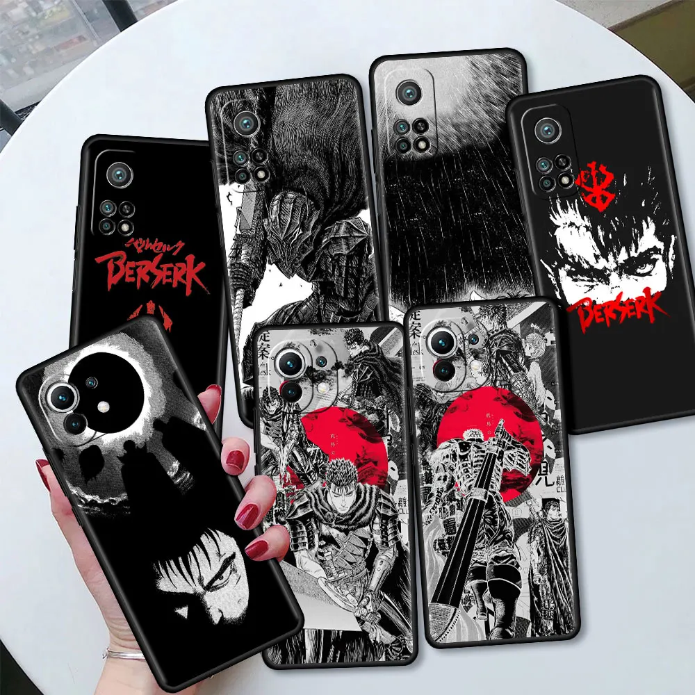 

ShockProof Case for Xiaomi Mi 12 12t 11 10T 11T 9T Pro Note 10 Lite 11 Lite 5G NE funda Phone Soft Cover T23 Berserks Guts Anime