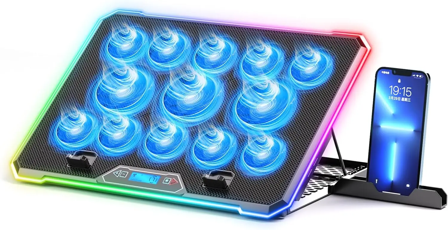 Охлаждающая подставка RGB для ноутбука кулер игрового охлаждающая с 13 тихими