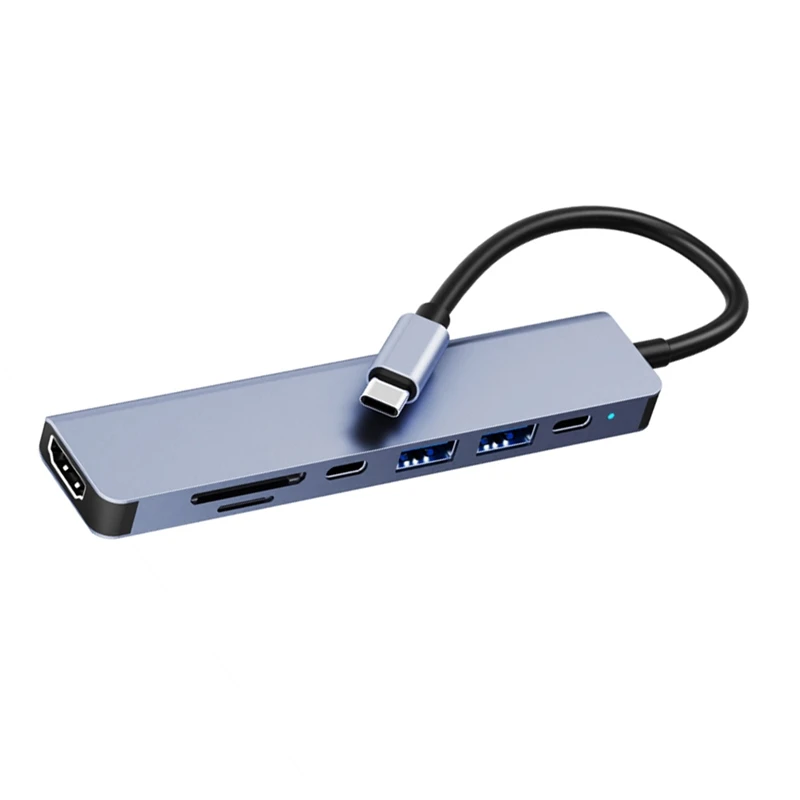 

USB-концентратор 7 в 1 для 4K HDMI-совместимый адаптер типа C OTG 3 док-станция с PD TF SD для Pro/Air iPad XPS Surface