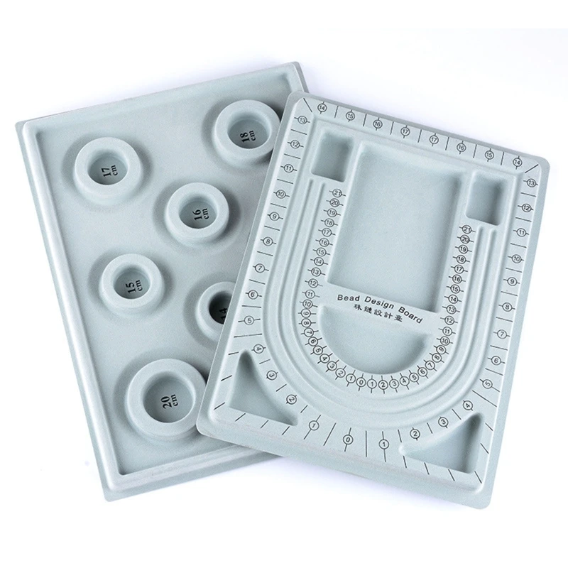 

2Pcs Gray Flock Beads Tray Design Boards Kit DIY Beading Bracelet Tools Jewelry Storage Box Tray Diy Jewelry Making