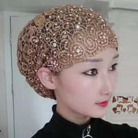 latest turban for women summer embroidery ladies beanies cap cancer chemo hat ladies hair wraps muslim headscarf bonnet