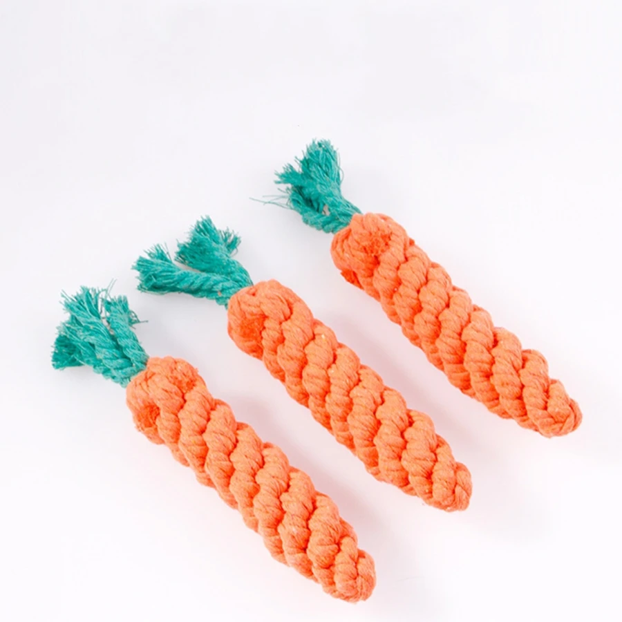 1 Шт. Жевательная Игрушка Для Домашних Животных Хлопковый Узел В Форме Моркови