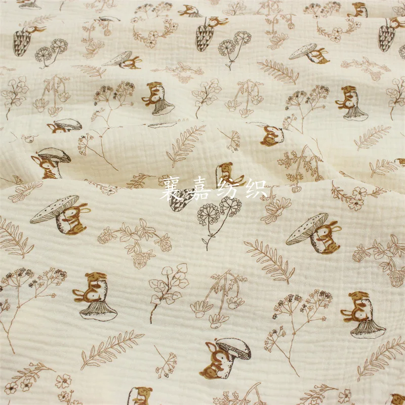 

180 x см г/м двухслойная хлопчатобумажная марлевая ткань с мультяшным крепированным рисунком детская ткань для детской кроватки