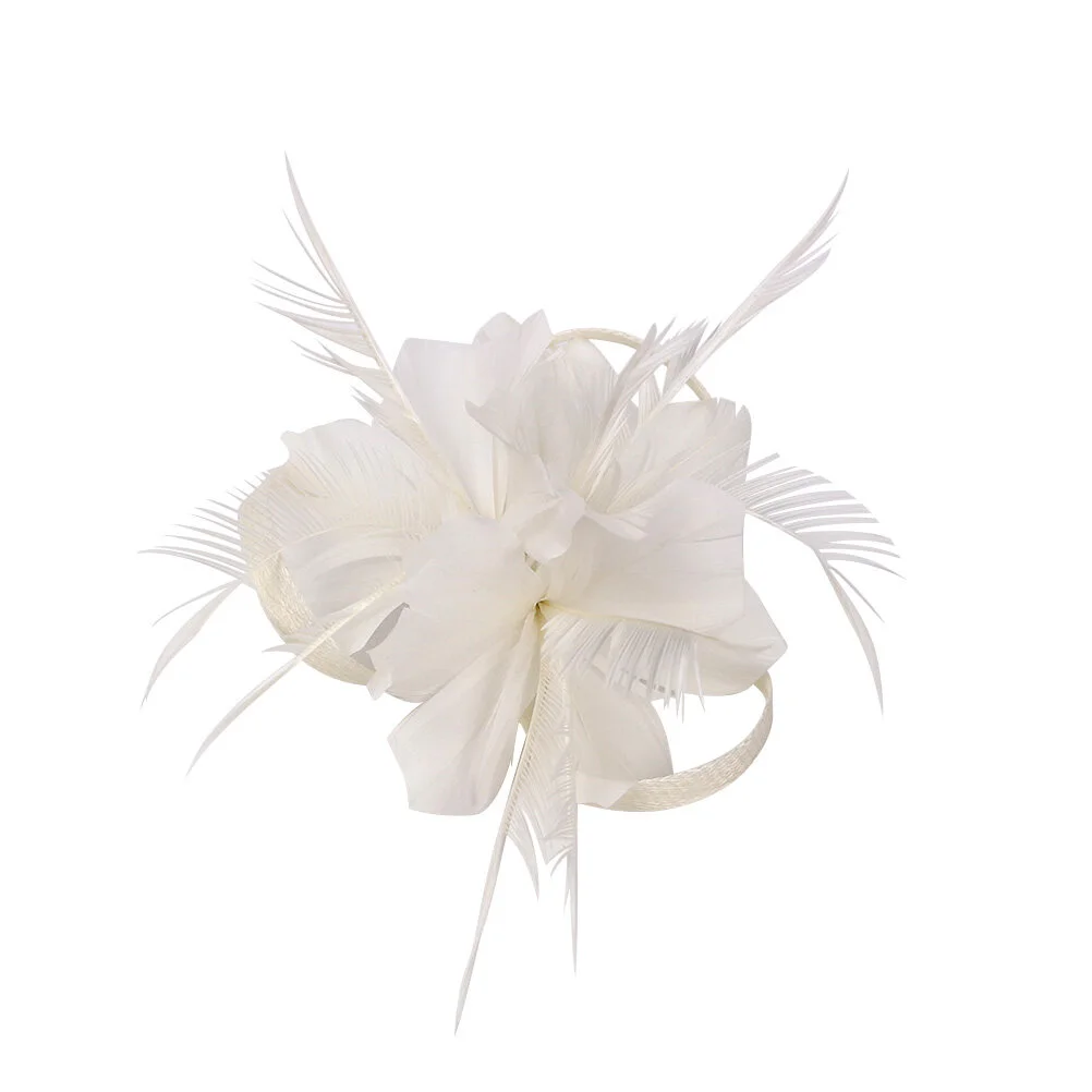 

Hair Side Clip, Elegant Floral Hair Pin Flowers Shaped Party Wedding Headdress for Lady ( White )