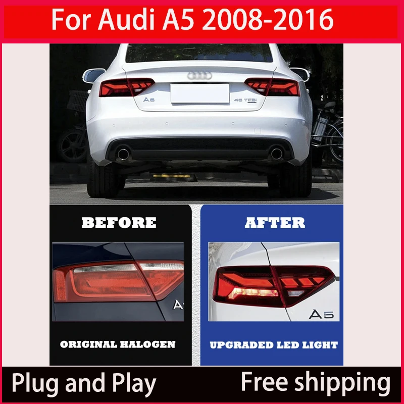 Задние фонари автомобиля Audi A5 2008-2016 Светодиодные задние дневные ходовые огни