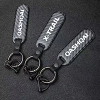 new fashion high grade carbon fiber car keychain rotating horseshoe rings for nissan qashqai j10 j11 x trail t31 car accessories