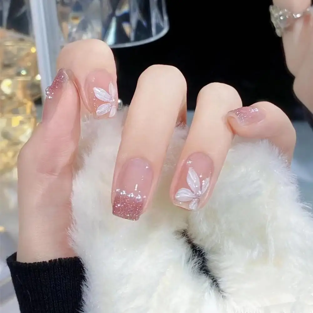 

1 Set Fashion Nail Extending Fake Pearl Fake Nail Tip False Nail Fadeless DIY
