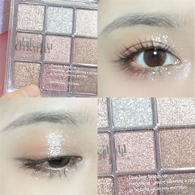 

9 Colors Glitter Eyeshadow Palette Pearlescent Matte Earth Color Acrylic Eye Shadows Palette Waterproof Korean Makeup Cosmetics