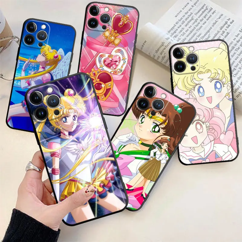 

For Apple iPhone 11 14 Pro Max 13 12 8 7 Plus X 6S 6 XS XR Mini 5 12mini 13mini Print Funda Sailor Moon Girl
