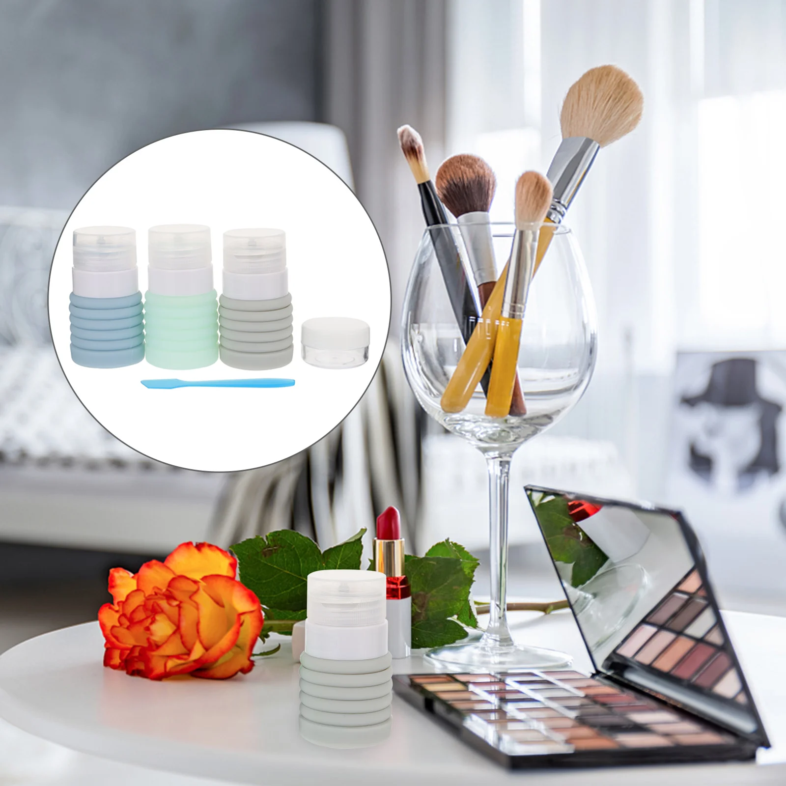 

Travel Bottle Containers Jars Silicone Toiletries Soap Container Accessories Refillable Bottles Jar Round Balm Aluminum Liquid