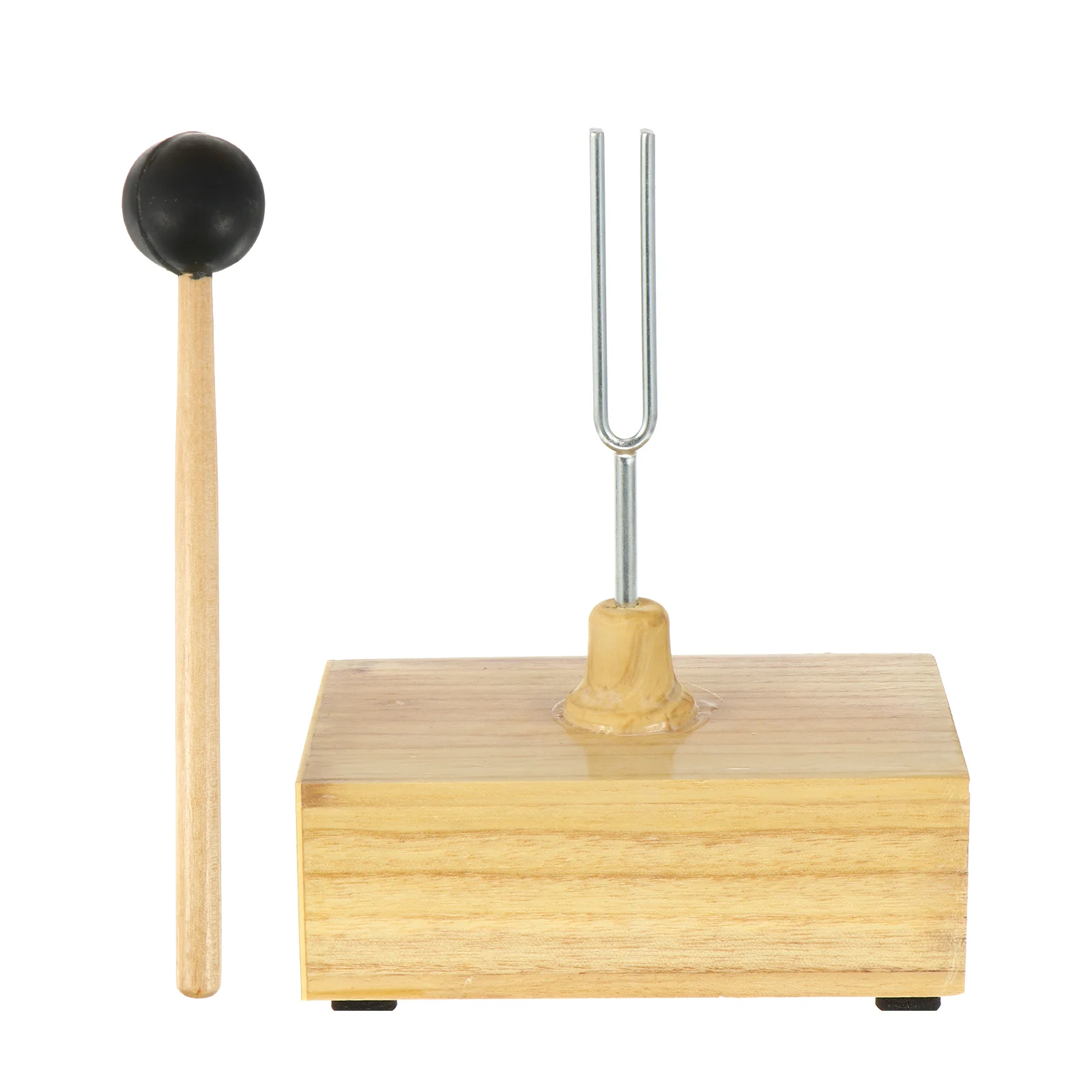 

1 Set Tuning Fork and Mallet Tuning Fork Mounted on Wooden Base Teaching Prop