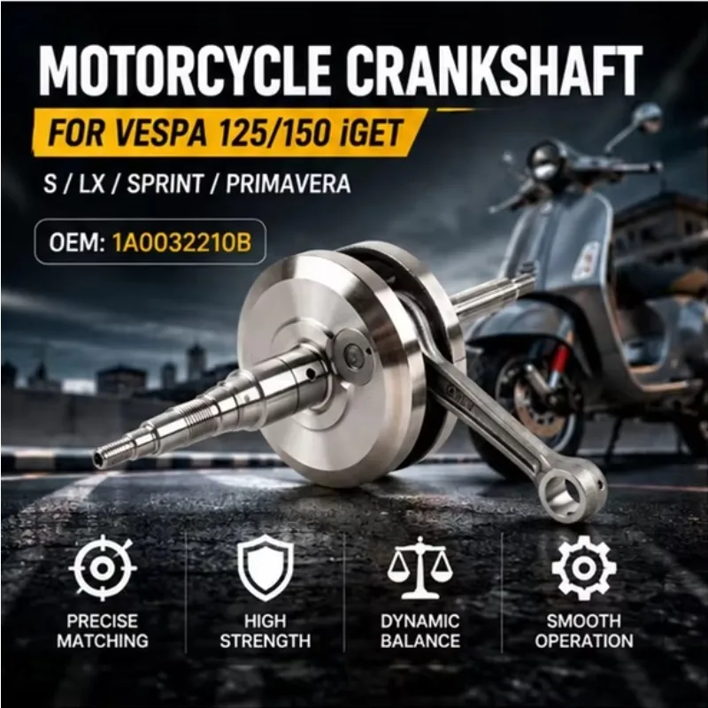 Фото Коленчатый вал двигателя для мотоциклов Vespa S LX Sprint Primavera 125/150, запчасти и аксессуары IGET №4