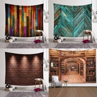 study vintage brick tapestry retro wall rug blanket living room bedroom hanging cloth wall tapestries creative home decor
