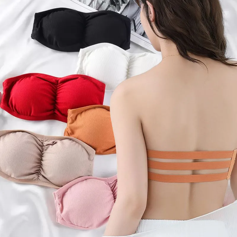 

Бесшовный бюстгальтер без бретелек, цельный облегающий Топ, съемный бретель для женщин, мягкое сексуальное нижнее белье, бюстгальтер пуш-ап