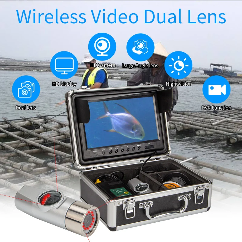 Dual Lens 9inch HD Underwater Fishing Camera with 2.25mm Cable Display WF21 Waterproof Wireless Video Fish Finder System | Безопасность