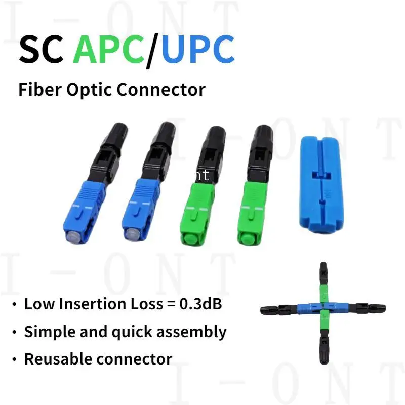 Free Shipping FTTH SC APC UPC Single-Mode Fiber Optic SC Quick Connector FTTH Fiber Optic Fast Connector SC Connector