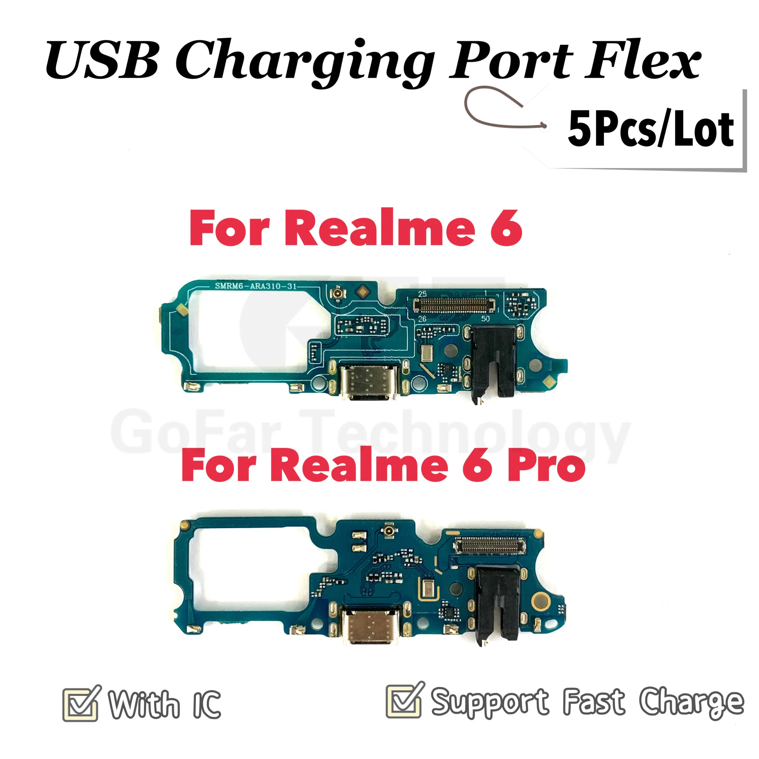 

5pcs USB Charging Charger Dock Port Board Flex Cable For Oppo Realme 6 Pro Realme6 Pro 6pro Charge Board Connector Repair Parts