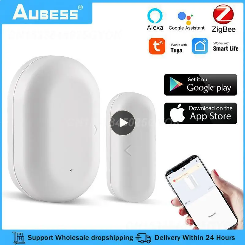 

1~6PCS Smart Window Sensor Real-time Remote Monitoring Tuya App Door Gate Sensor Battery Powered Wireless Window Door Detector