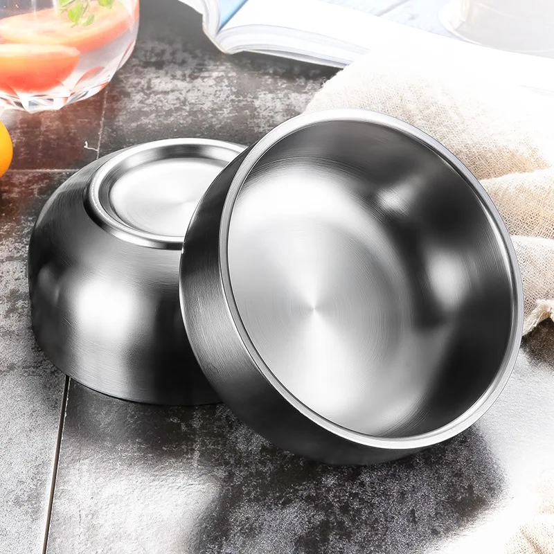 

304 stainless steel bowl high-end tableware hot home soup and rice bowl tableware set can be customized double Korean bowl