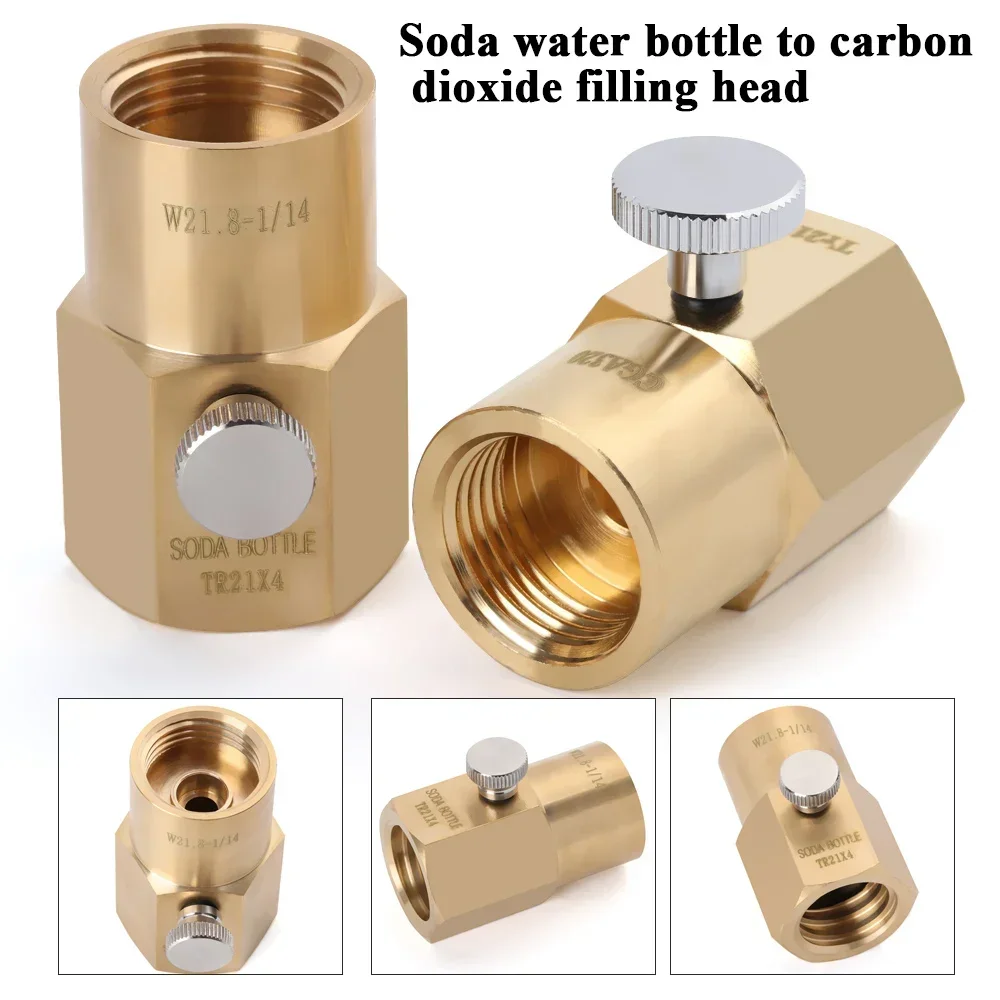 Фото Адаптер для заправки CO2 Sodastream — преобразователь резьбы TR21-4 в W21.8-14 (для домашнего использования на кухне) №1