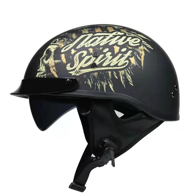 

Retro Vintage Casco Moto Unisex Motorcycle Helmet Open Face Scooter Biker Motorbike Racing Riding Helmet With DOT Certification
