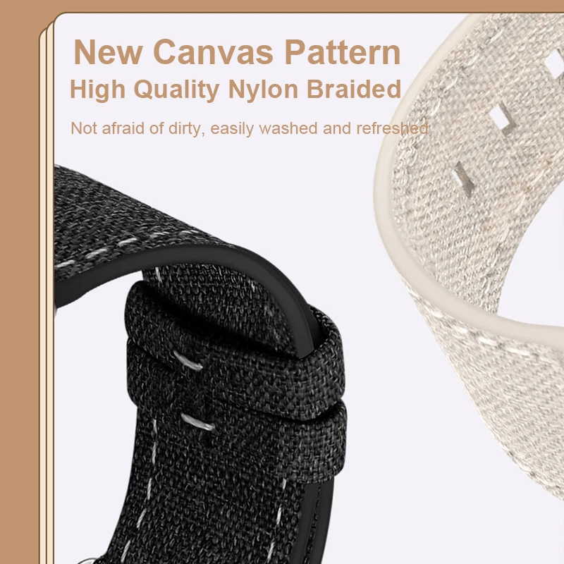Canvas Nylon Strap for Apple watch band 44mm 40mm 38mm 42mm ultra 49mm Loop bracelet correa iwatch series 7 SE 6 5 4 8 45mm 41mm