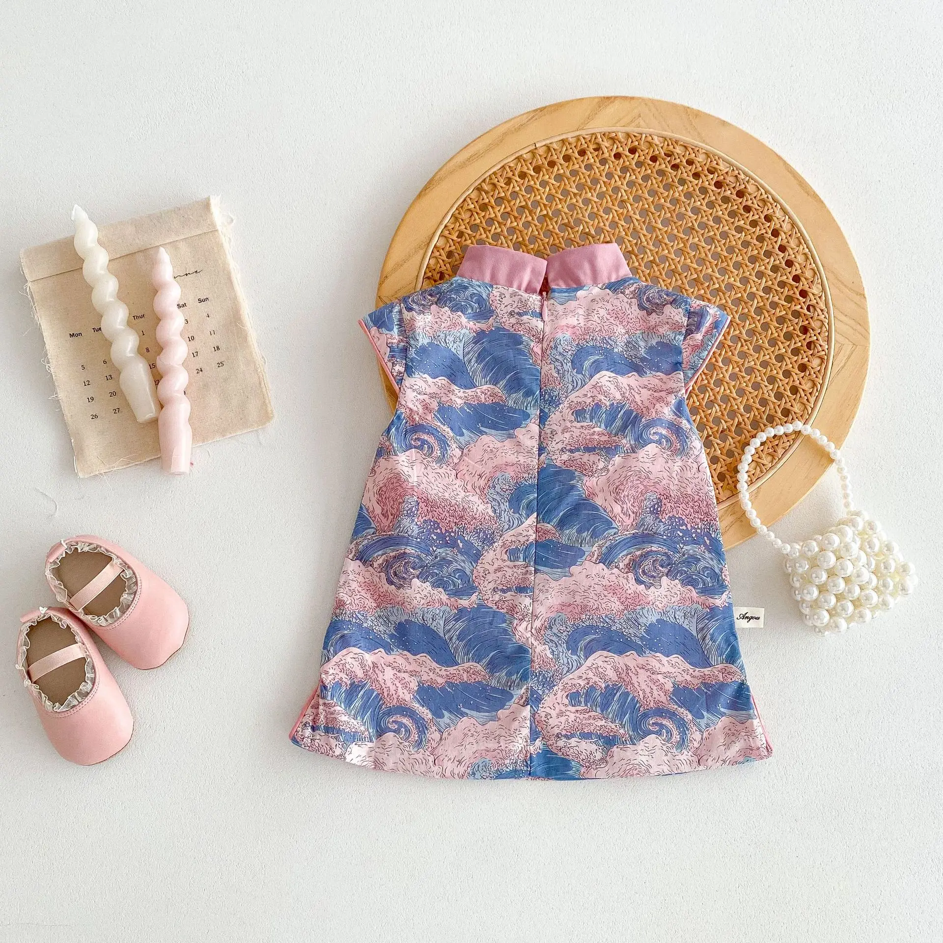 Платье-Ципао без рукавов для новорожденных девочек