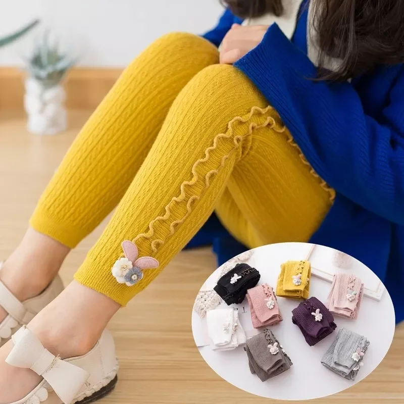 

Новые осенне-зимние детские леггинсы для девочек Однотонные Серые Фиолетовые белые детские штаны из чесаного хлопка