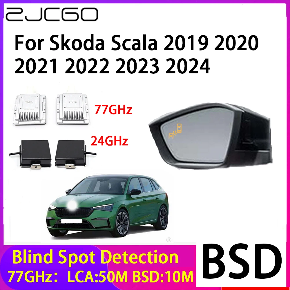 ZJCGO Car Blind Spot Detection BSD Mirror Rear Radar System for Skoda Scala 2019 2020 2021 2022 2023 2024