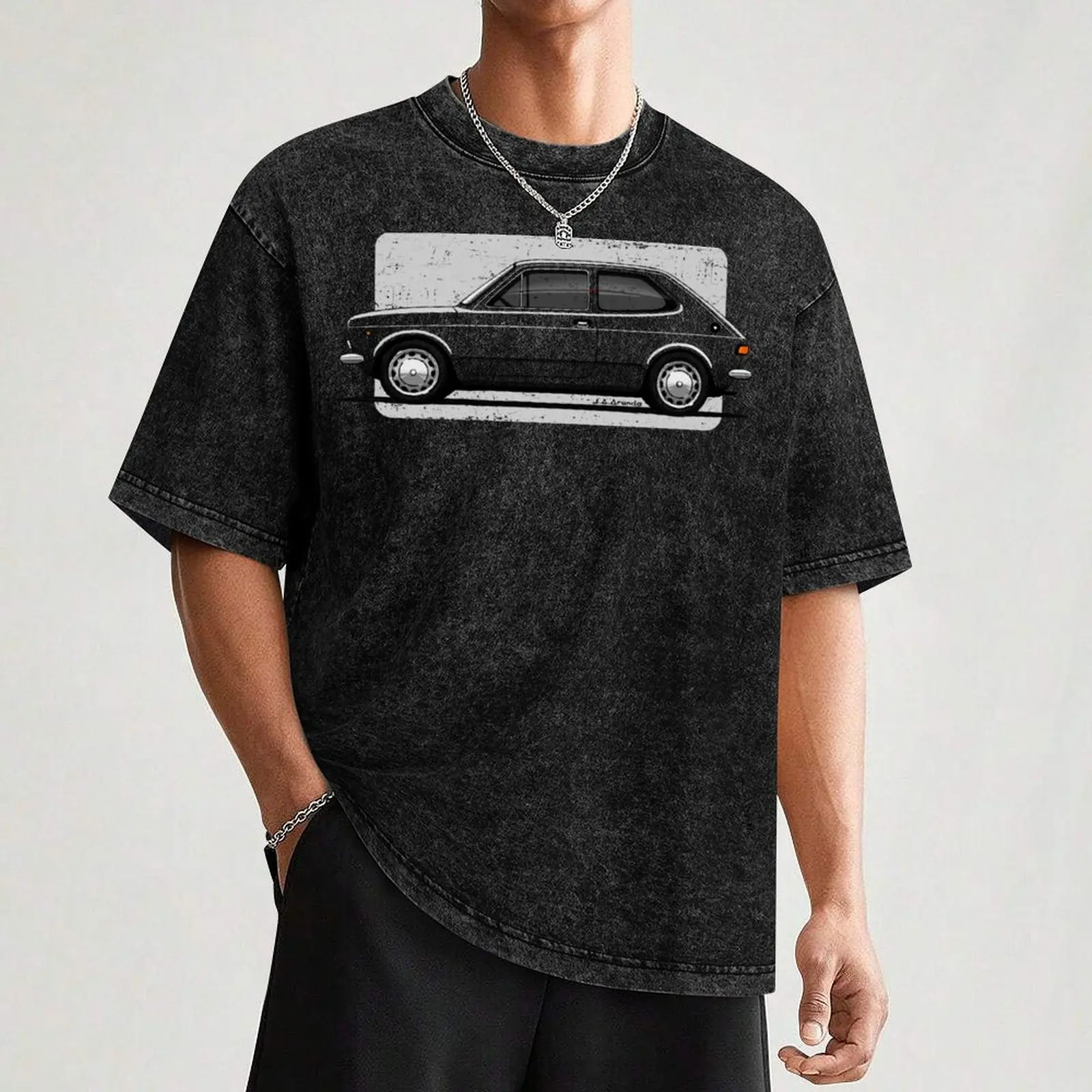 Мужские футболки хлопок My drawing of the classic utility car with soft background