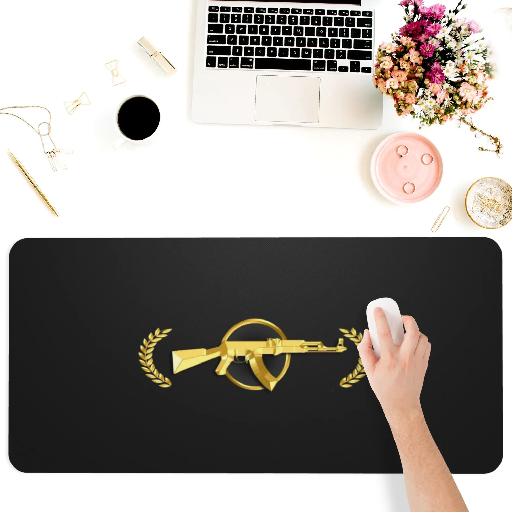 

Mouse Pad Computer Office Supplies Accessories PC Kawaii Cute Customized Personalized Desk Pads Mats Games Gifts 400x900MM AK47