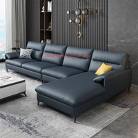 customizable leathaire sectional sofa w chaise lounge 3 seat l shape designwaterproof living room sofa home furniture