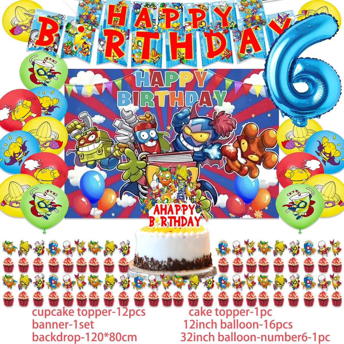 Тема Superthings товары для дня рождения декор воздушный шар Super-zings баннер фон