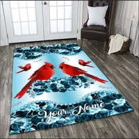hummingbird cardinal customize your name area rug gift 3d printed room mat floor anti slip large carpet home decoration style 2