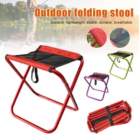 portable camping chair folding fishing chair picnic stool aluminum alloy mini outdoor chair for outdoor fishing hiking travel
