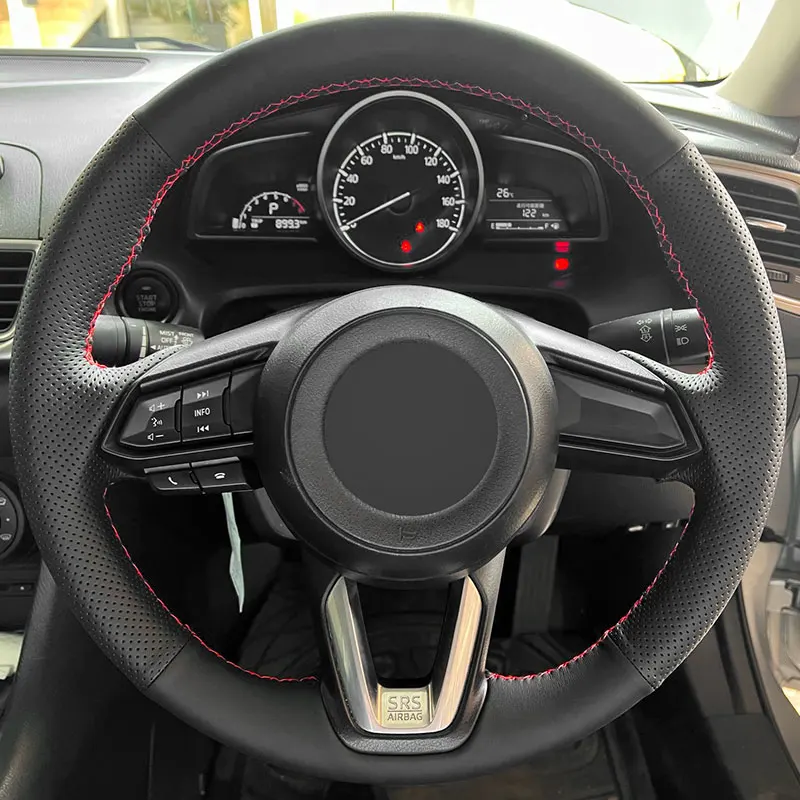 Чехол на руль с ручной оплеткой для Mazda 3 Axela 6 Atenza CX-5 2017 CX-3 CX-4 2018 2019 CX-9 2016