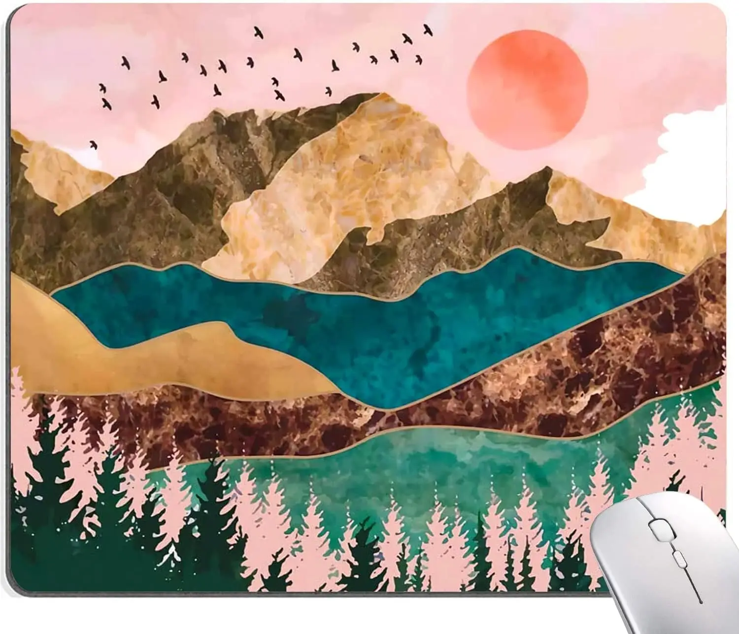 

Mouse Pad Abstract Mountain Mouse Pad Square Mouse Mat Waterproof Non-Slip Rubber Base MousePads for Laptop Computer