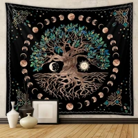 tapestry home decoration bohemian headboard tapestry room decoration flower hanging cloth lunar life tree tapestry wall fabric