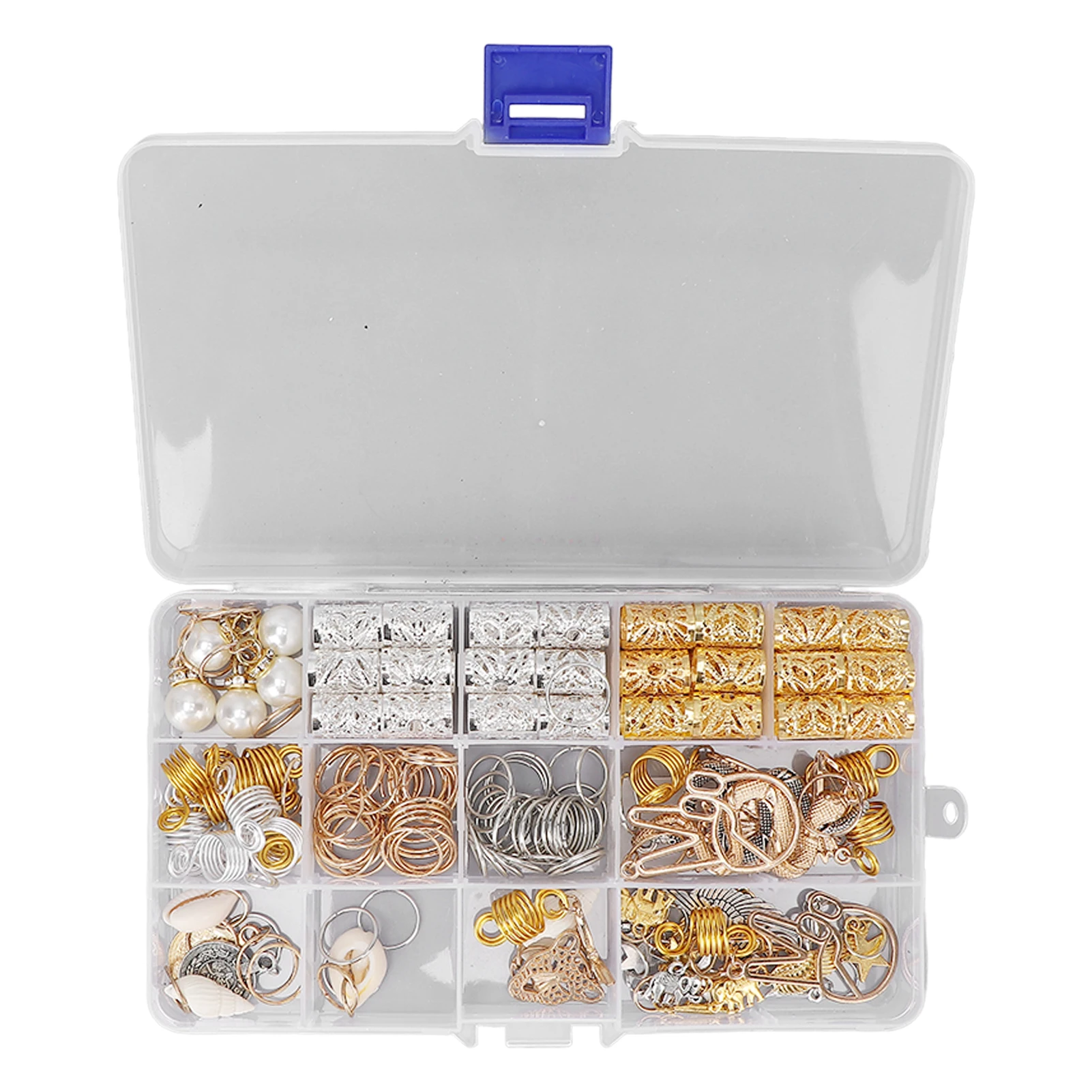 

173pcs Hair Coil Dreadlocks Beads Alloy Hair Tube Cuffs Rings Clips Hair Decoration for Braids Pendants Accessories