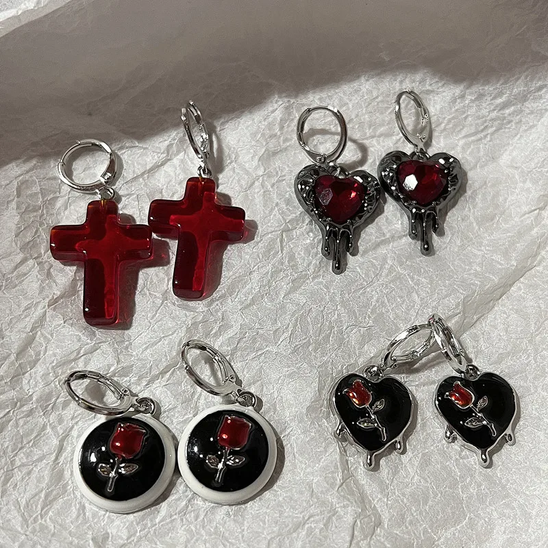 Серьги-подвески в стиле хип-хоп женские винтажные украшения панк готика с