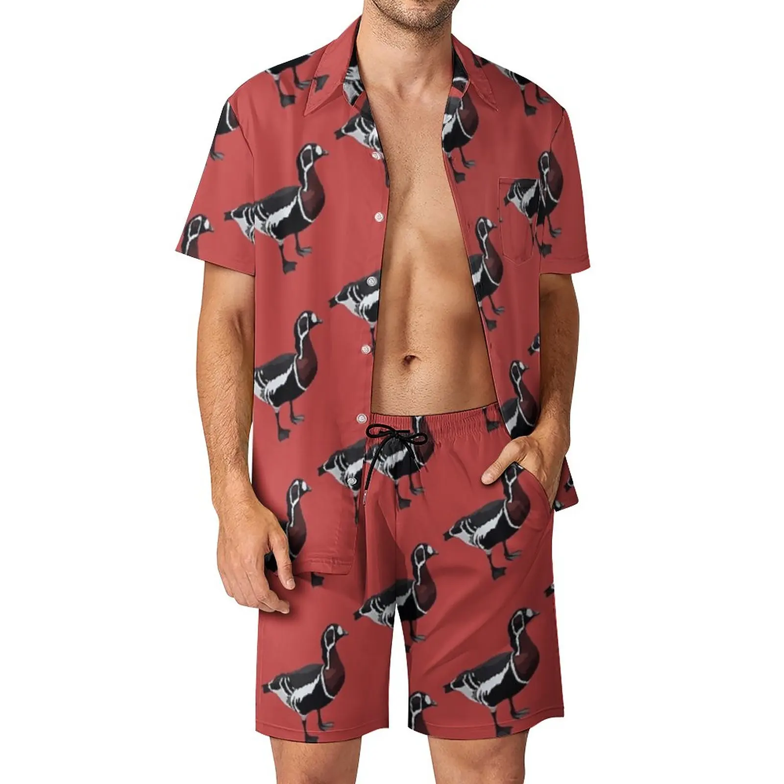 

R Is for Red Breasted Goose Men's Beach Suit Unique 2 Pieces Coordinates top Quality Leisure Eur Size