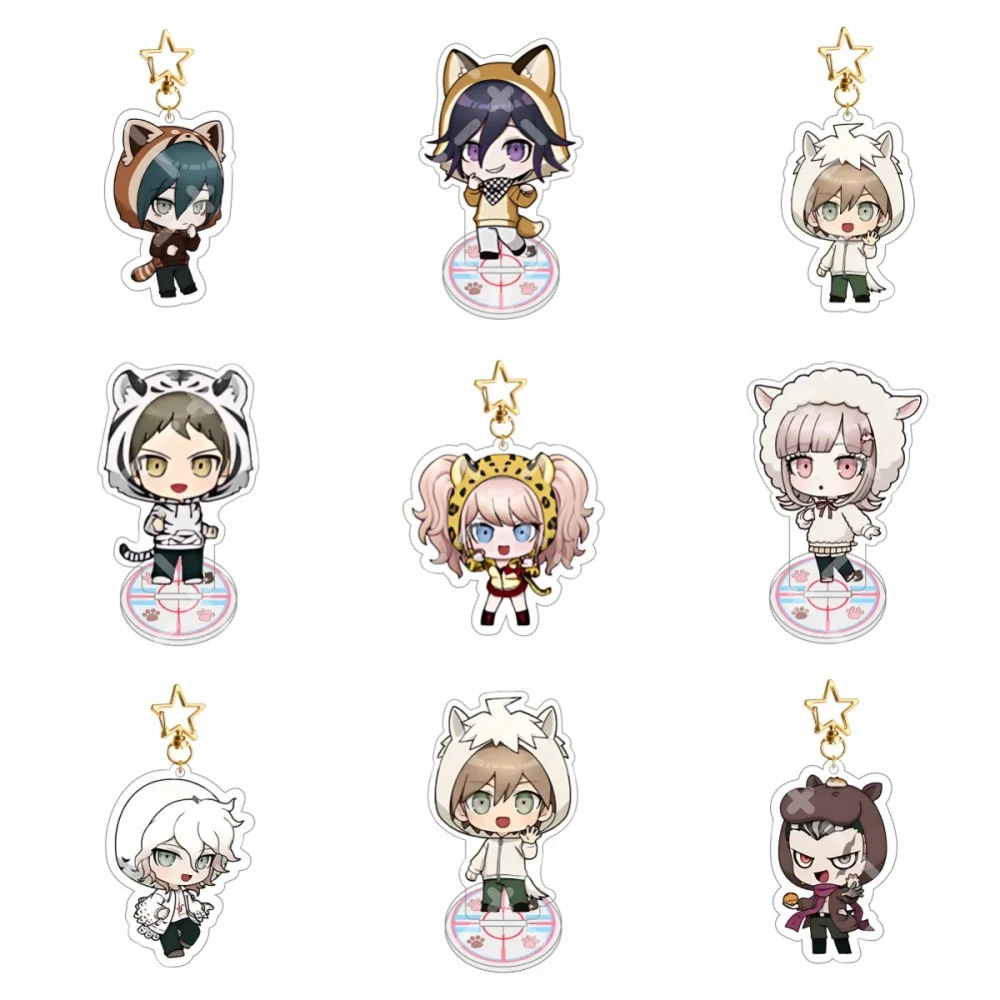 Фото Акриловая подставка Danganronpa: Гундам Танака в версии Hippo Hood Q, двусторонняя, с хомяком, аниме-парень, декор для стола, подарок для фанатов и коллекционеров №1