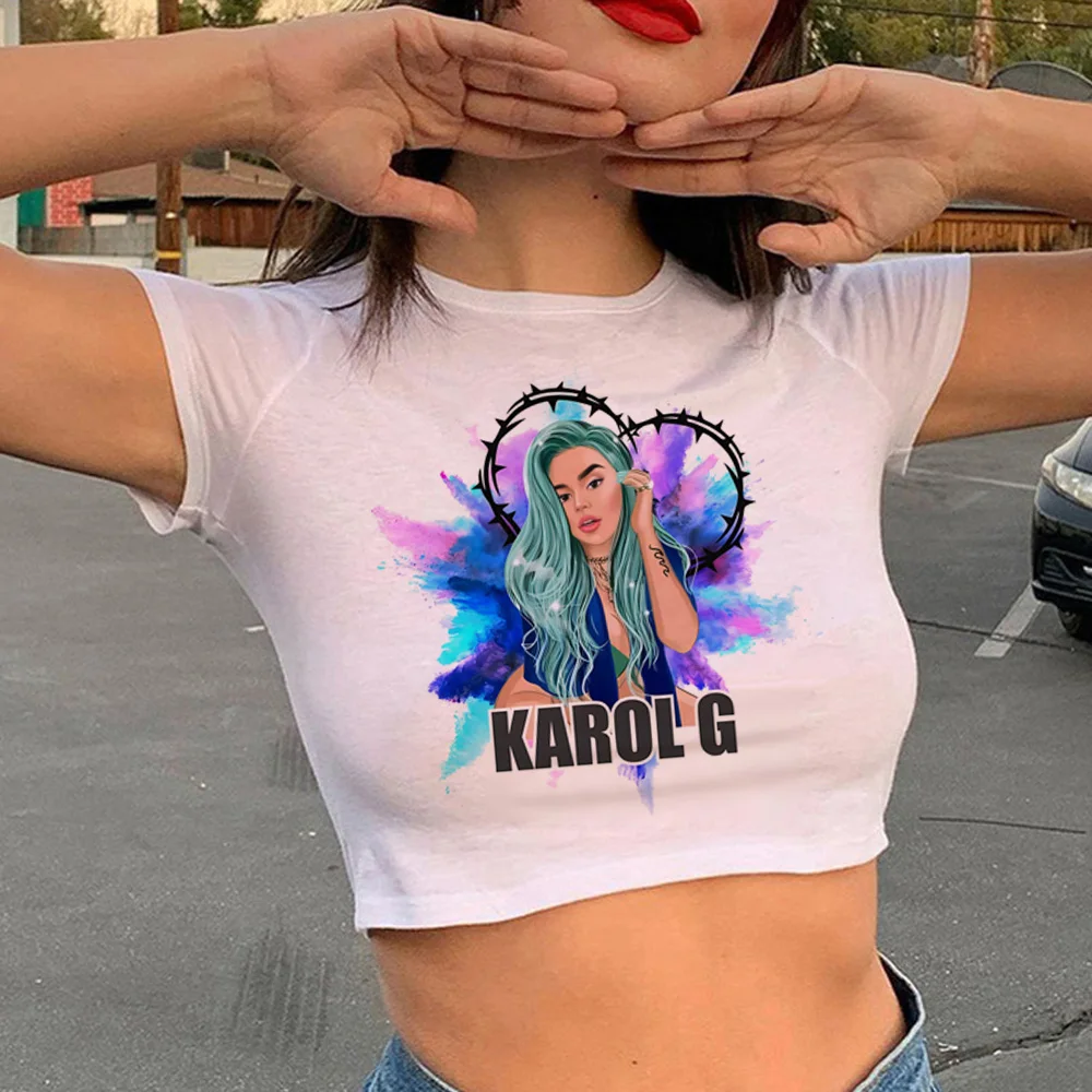 Karol g Женская футболка Манга дизайнерская уличная одежда y2k для девушек