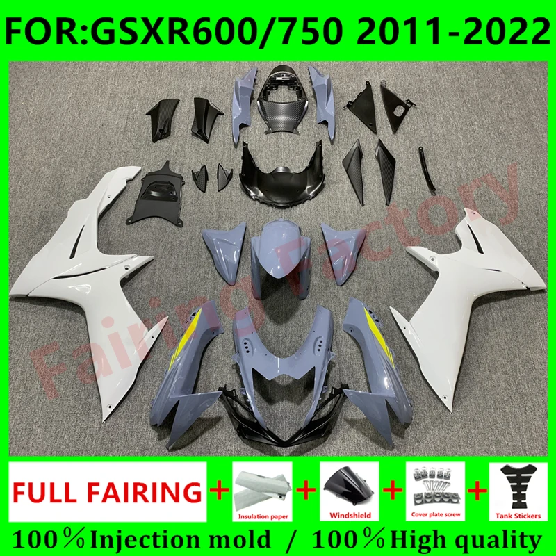 

Комплект обтекателей для GSXR600 750 GSXR 600 GSX-R750 K11 2011 2012 2013 2014 2015 2016 2017 2018 2019 2020 2021 комплект обтекателей серый белый